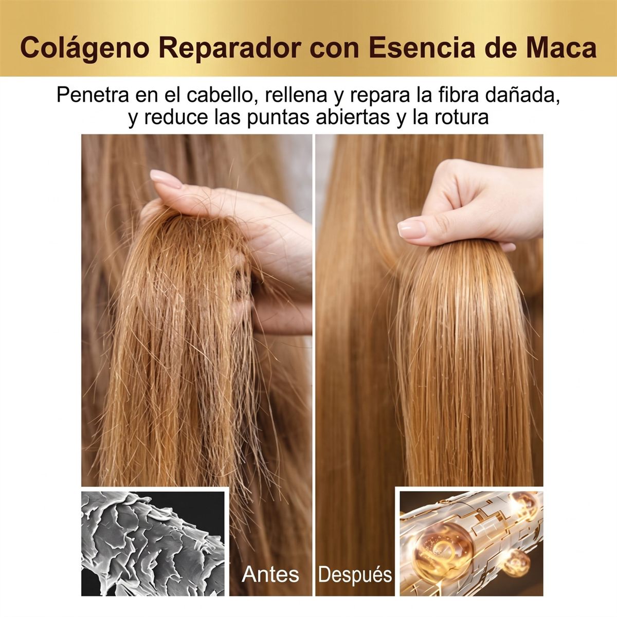 Antes y después en las puntas